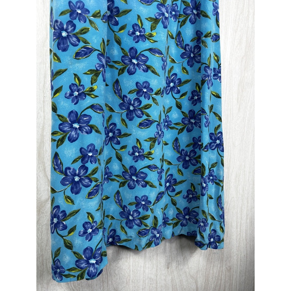 Pendleton Silk Midi Skirt Blue Floral A-Line‎ Classic Preppy Women 12 - Picture 5 of 8